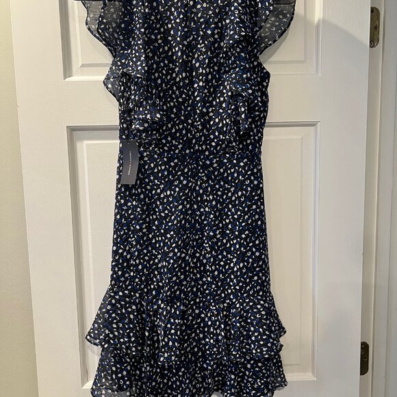 Tommy Hilfiger Ruffle Chiffon Mini Dress Size 2 - Picture 8 of 13